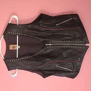 Women's Tribe America Genuine Leather Vest